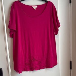 Adiva Pink Boxy Short Sleeve Blouse